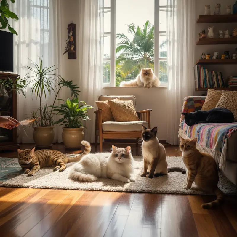 Diversidade de comportamento de gatos