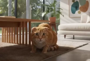 Gato assustado e ansioso