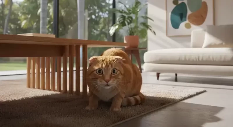 Gato assustado e ansioso